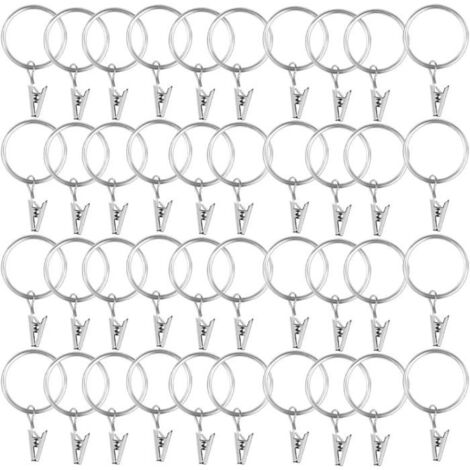 (Cuivre)Pince pour Rideaux 40 Pièces,Pince à Rideaux,Attache Rideau Pince,Pince a Rideaux,Anneaux pour Rideaux,Métal antirouille Acier