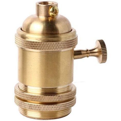 Culot de Lampe avec Interrupteur en Cuivre Laiton Vintage Douille Support pour Rétro Edison Style Ampule E27