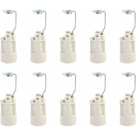 Culot douille E14 réglable en plastique isolant – Résistance aux flammes – 10 pièces – Compatible LED et ampoules économiques – 250V 4A