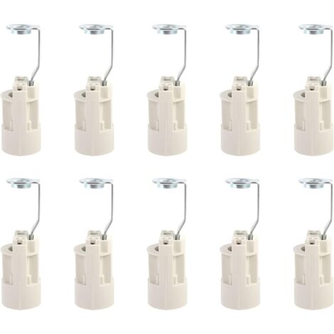 Culot pour ampoule E14 Douilles de Lampe E14 Réglables Convertisseur Douilles E14 Douille à Baïonnette Support de Lampe à Bougie pour ampoule LED 10 PCS (Blanche，70mm)