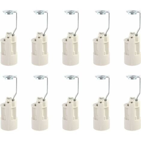 Culot pour ampoule E14 Douilles de Lampe E14 Réglables Convertisseur Douilles E14 Douille à Baonnette Support 10 PCS (Blanche)