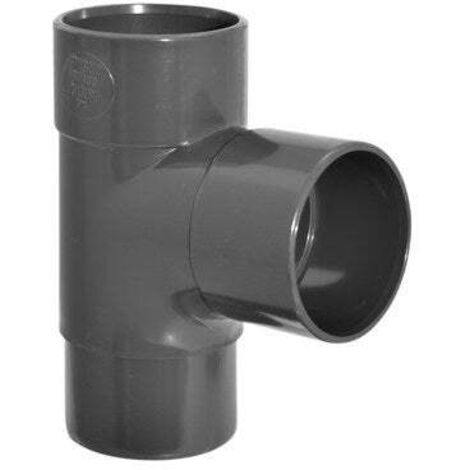 Culotte 87.3° à coller pvc ardoise, Dév.16 cm Diam.50 mm