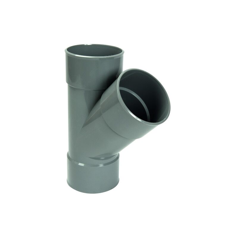 Nicoll - Culotte pvc gris 45° réduite - diamètre 100 - 50 mm - Triple emboîture