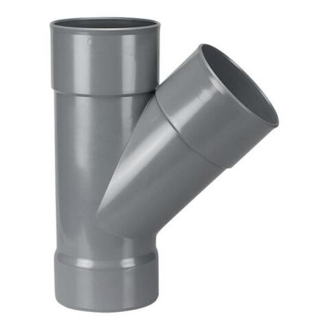 Culotte Femelle / Femelle simple PVC - 45° - Diamètre 160 mm - Hauteur : 446,5 mm - Largeur : 361 mm - PVC Gris