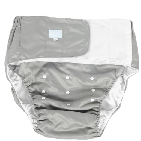 Culotte Incontinence Adulte Lavable et Réutilisable - Modèle Ajustable pour Senior - Couleur Gris