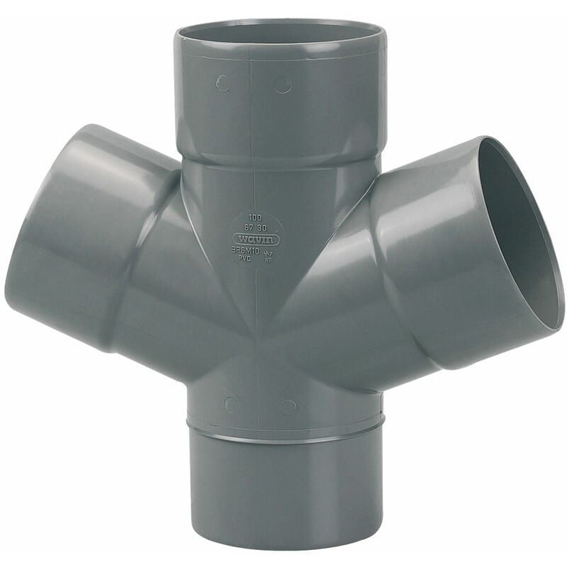 Wavin - Culotte double parallèle pvc Mâle-Femelle 67° D100 3025814