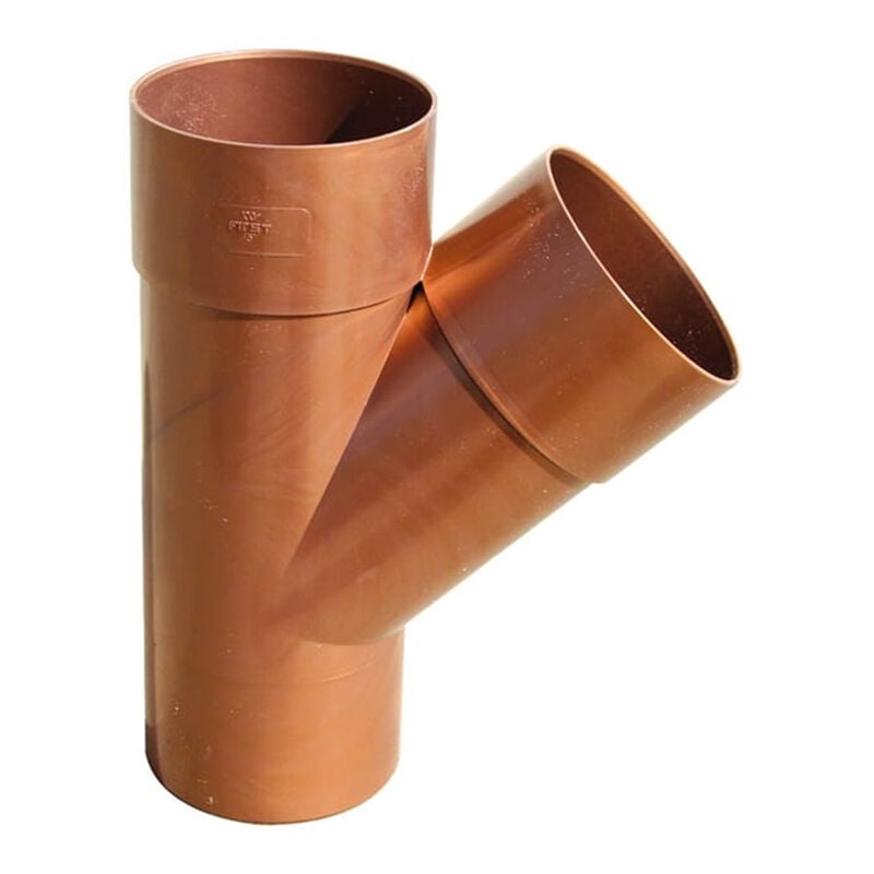 Culotte PVC 45° mâle femelle pour tube de descente Ø80 - aspect cuivre - First Plast