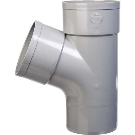Culotte PVC gris 67 degrés30 - Diamètre 100 mm - Triple emboîture - Girpi