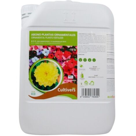 CULTIVERS Abono Plantas Ornamentales Líquido Ecológico 10 L
