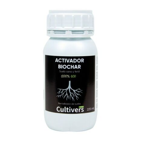 CULTIVERS Activador de Biochar 250 ml. Potenciador de Carbón vegetal para plantas. Mejorador de estructura del suelo. Cido