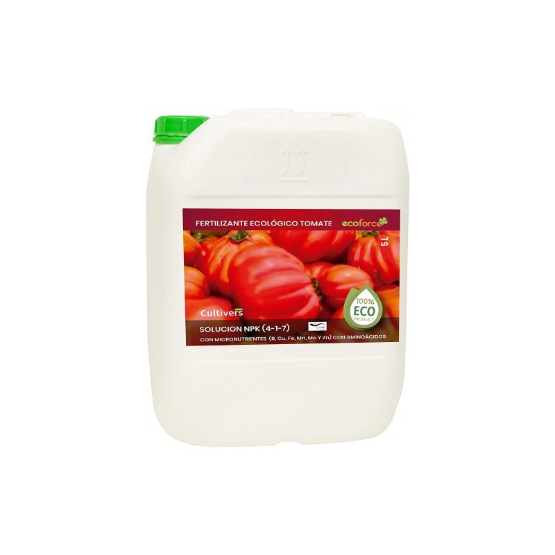 

Fertilizante Ecológico para Tomates Líquido de 20 L. Abono 100% Orgánico y Natural, Potencia el Sabor - Cultivers