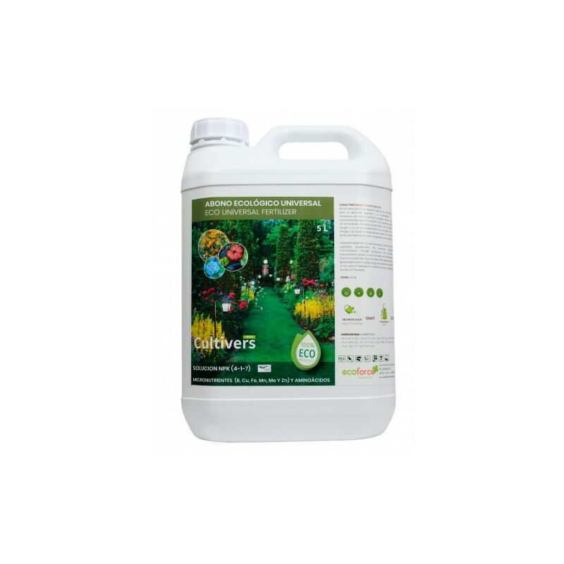 

Fertilizante Ecológico Universal Líquido de 5L. Abono 100% Orgánico y Natural - Cultivers