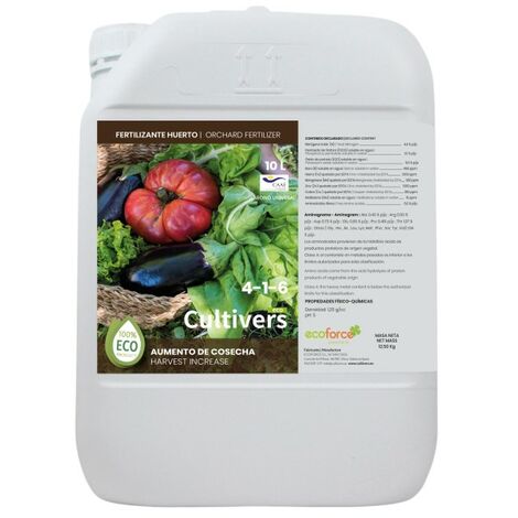 CULTIVERS Fertilizzante biologico da giardino 10 L. Fertilizzante liquido organico e naturale al 100% per verdure. Sapore migliore, qualità superiore, stimola la crescita e aumenta il raccolto