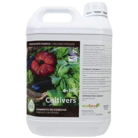 CULTIVERS Fertilizzante liquido organico per frutteto 5 L Fertilizzante vegetale biologico e naturale al 100%. Sapore migliore, qualità superiore, stimola la crescita e aumenta il raccolto