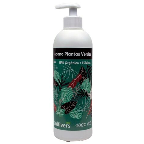 CULTIVERS FErtilizzante per piante verdi 500 ML. Concime BIO per piante d'appartamento. Intensifica il verde delle foglie e stimola la crescita