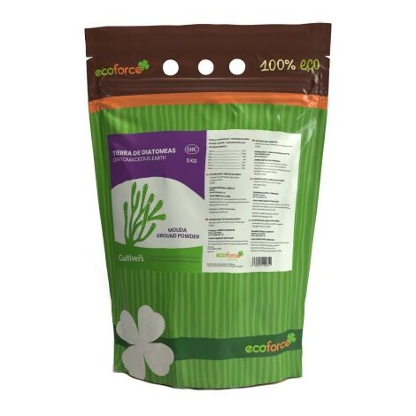 CULTIVERS Tierra de Diatomeas Molienda 5 kg. 100% Natural y Ecológico. Grado alimenticio E55IC. No Calcinada de Alta pureza