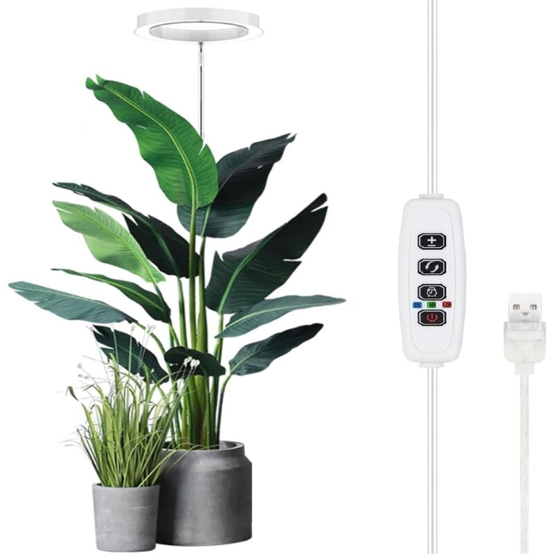 Cultivez la lumière, Lampe de croissance LED for plantes d'intérieur à spectre complet, intensité variable, hauteur réglable, minuterie automatique 5