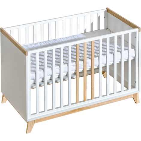 Cuna 2 en 1 120x60 cm - Cuna de madera + Barandilla