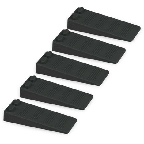 Cuña de goma suave para puerta, altura ajustable, bloque antideslizante, tope de puerta inodoro, para alfombras, hormigón y suelos de madera (negro)