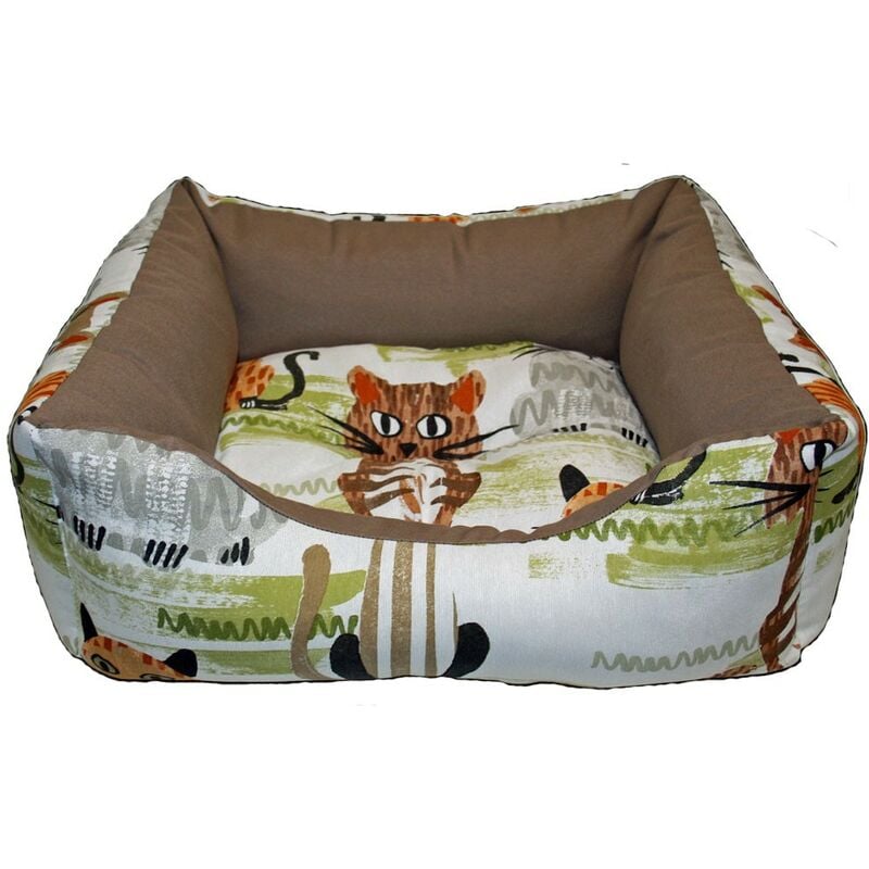 

Cuna de loneta Chocolate | Cama con estampado color marron | Cuna para mascotas 60 x 50 x 20 cms
