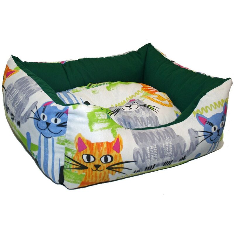 

Cuna de loneta Gatos | Cama con estampado de gatos | Cuna para mascotas 60 x 50 x 20 cms