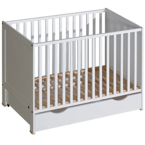 Cuna de madera blanca con cajón - 120x60 cm Basic Cuna de madera blanca con cajón - 120x60 cm Basic