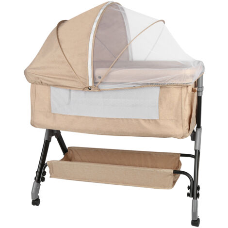 Cuna para Bebé Plegado Viaje portátil con Mosquitera colchón 92x65x106cm para Dormitorio Sala beige