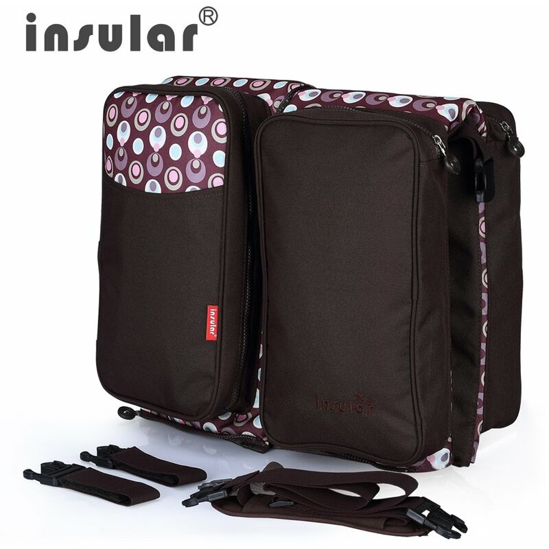 

Insular - Cuna plegable Cama de bebe plegable Bolsa de panales Estacion de cambio Bolsas portatiles de gran capacidad para momias Cuna de bebe recien