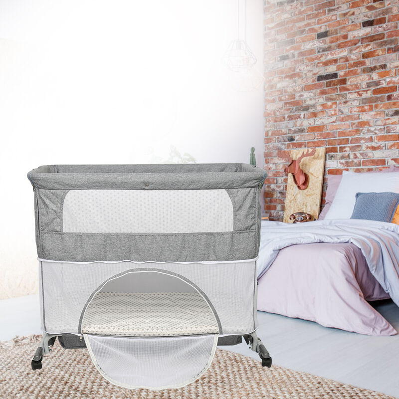 

Bathrins - cuna plegable,moisés, cuna, cama supletoria, cuna de viaje - Gris 113*66*84cm