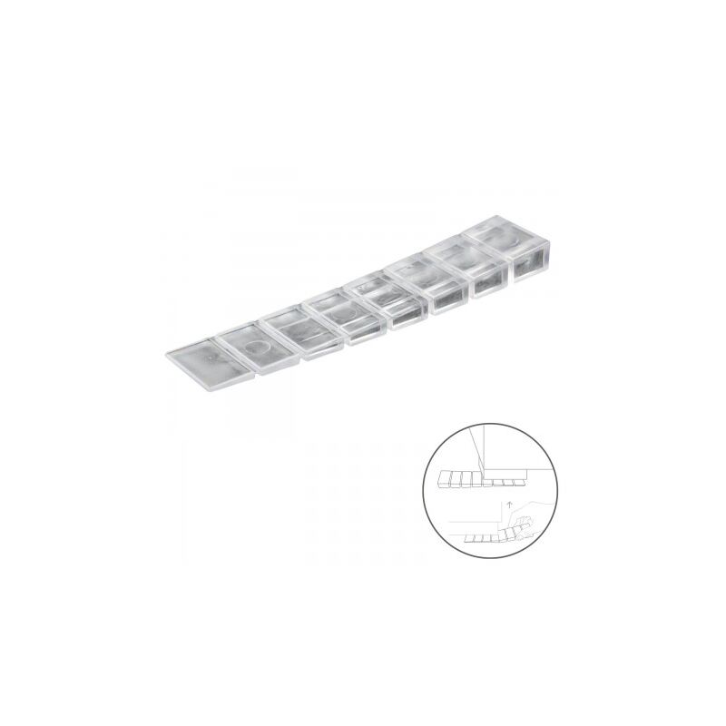 

Cuñas calza muebles ajustable / recortable transparente (blister 9 piezas)