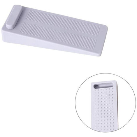 Cuñas de goma flexibles para puertas, ajustables en altura y apilables, aptas para todo tipo de suelos y puertas (gris).