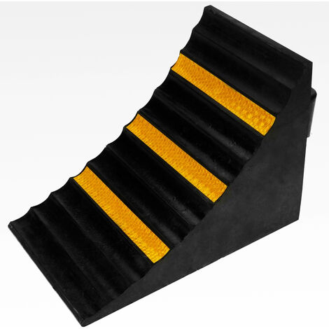 CUNEO FERMA RUOTE GOMMA FERMARUOTE AUTO 250x160x190mm BLOCCA RUOTA