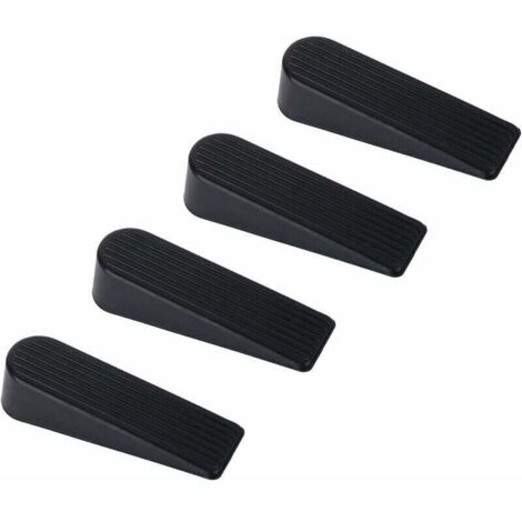 Cuneo per porta, confezione da 4 fermaporta in gomma, livellanti, 100% silicone, atossici, inodori, neri