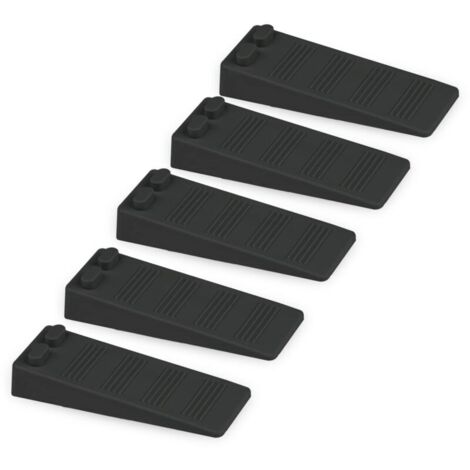 Cuneo per porta in gomma morbida, regolabile in altezza, antiscivolo, inodore, fermaporta per moquette, cemento e pavimenti in legno (nero)
