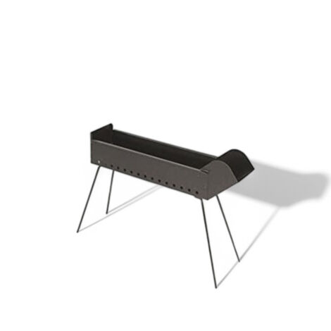 Cuoci spiedini a carbonella in acciaio 80x14xH65 cm