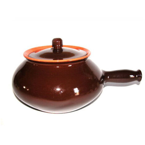 CUOCIPATATE IN TERRACOTTA BRUNELLA CON COPERCHIO COLI