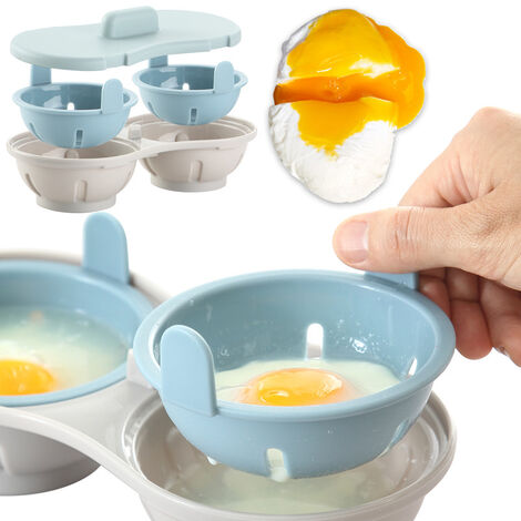 Portauova per Cottura a Vapore Acciaio Inox per Uova Fornello Usato per Uova Fritte Gadget da Cucina 3 Scomparti con Pennello Olio Uova Sode Stampo per Uova in Camicia Bracconiere per Uova 