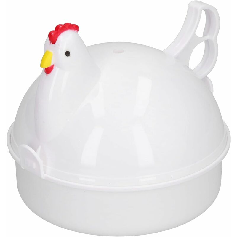 Image of Fortuneville - Cuociuova a vapore, cuociuova con 4 uova a forma di gallina, cuociuova a microonde resistente al calore, bollitore per uova, cuociuova