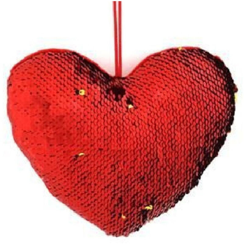 Trade Shop Traesio - Trade Shop - zweifarbiges paillettenherz 20X16CM aufhänger valentinstag geschenkidee 2 designs -