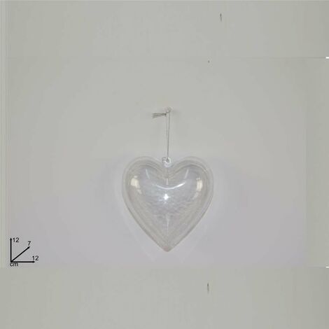 Cuore Plastica Trasparente 12 cm