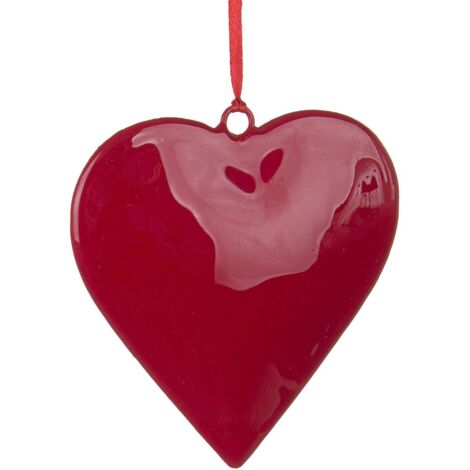 CUORE ROSSO APPENDIBILE 10X10CM PENDAGLIO NATALE ADDOBBI