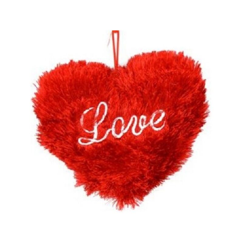 Trade Shop - Cuore Rosso Con Scritta Love In Peluche Appendino 20cm Idea Regalo San Valentino