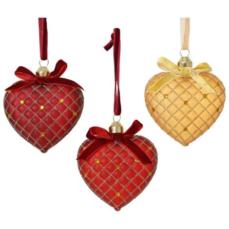Cuore Vt trasparente c/glitter-gemme d8cm