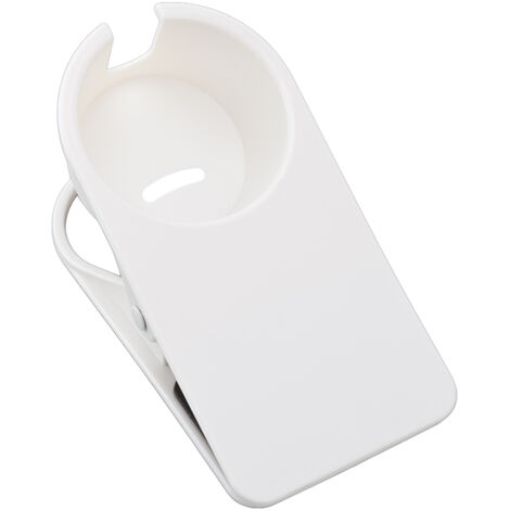 Cup Holder Clip Desk Side Glass Mug Bottle Clamp Stand Plastic for Home Office Storage White