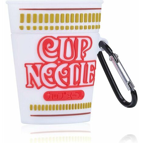 Cup Noodles für Airpod 1/2 Hülle, Cartoon Cute Fashion Cool Soft Silikon 3D Design Cover für Airpods, Food Unique Kawaii Funny Fun Trendy Shell Girls Boys