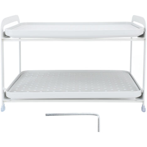 Cup Organizer Rack Double Layer Space Saving Removable Tray Cup Drying Rack for Home Large Size