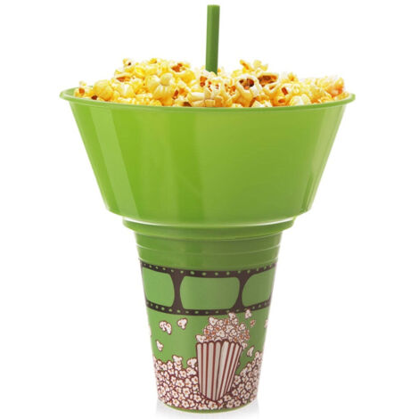 Cup with bowl for popcorn - practical solution for movie nights