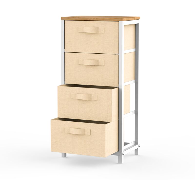 Cupboard and drawer organisers,Chests of drawers Bedside Tables 4 Storage Drawers Bathroom Cabinets (45LX30DX93H)cm