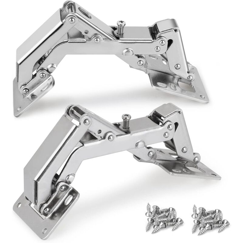 Tinor - Cupboard Door Hinge 2 Pieces Cold Rolled Steel Door Hinge 165 Degree Kitchen Cabinet Door Hinges for Wood Furniture Shelves