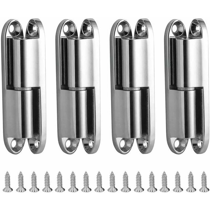 Cupboard Door Hinges, 4pcs Door Hinges with Screws Removable Stainless Door Hinge, Door Hinges for Home Furniture Hardware Cabinet Drawer Door Guard